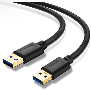 2 USB 3.0 Male to Male Cable Gold High Speed Data Transfer Laptop Cooler 3ft 1ft
